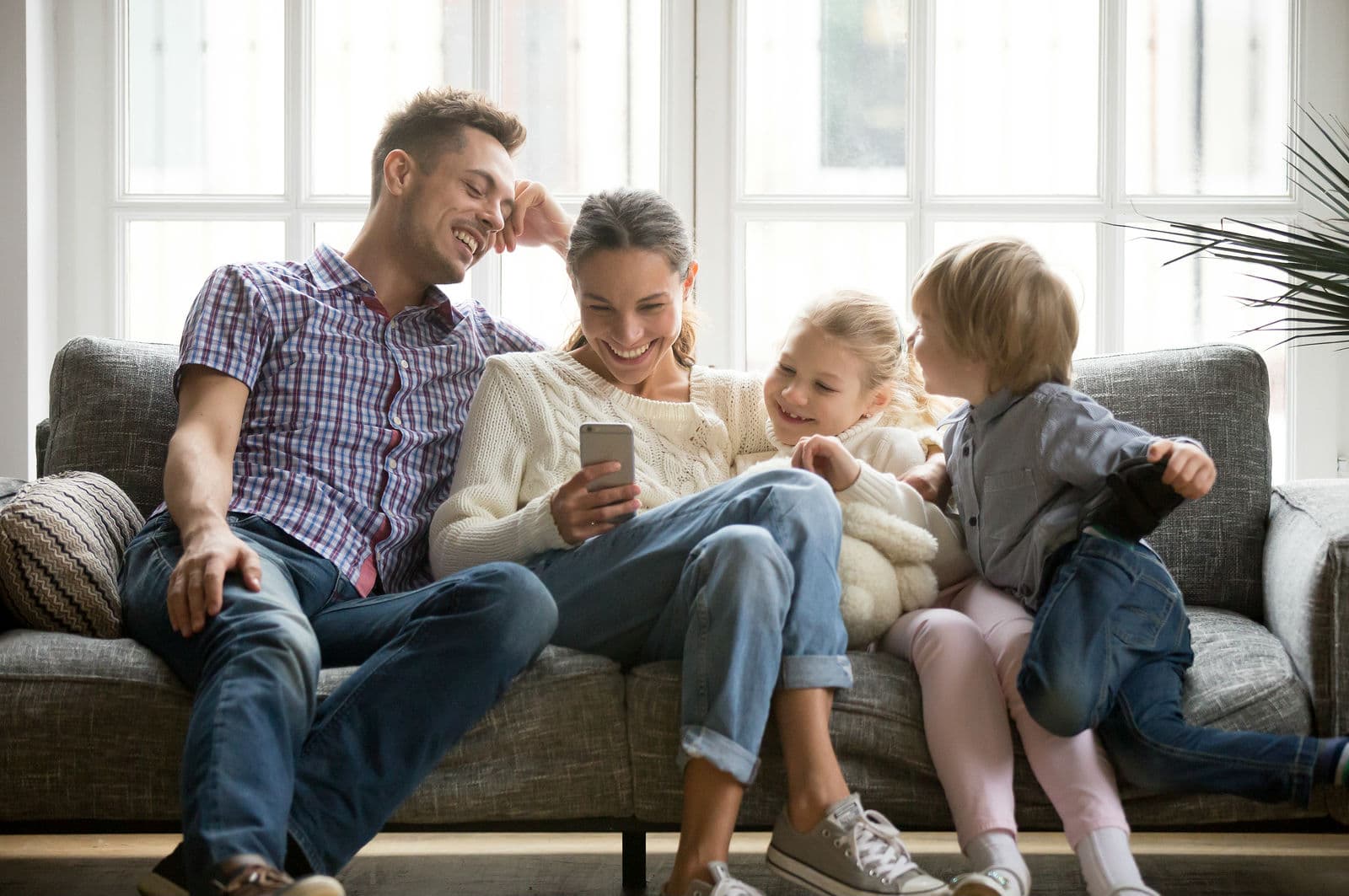 Family benefiting from remote healthcare
